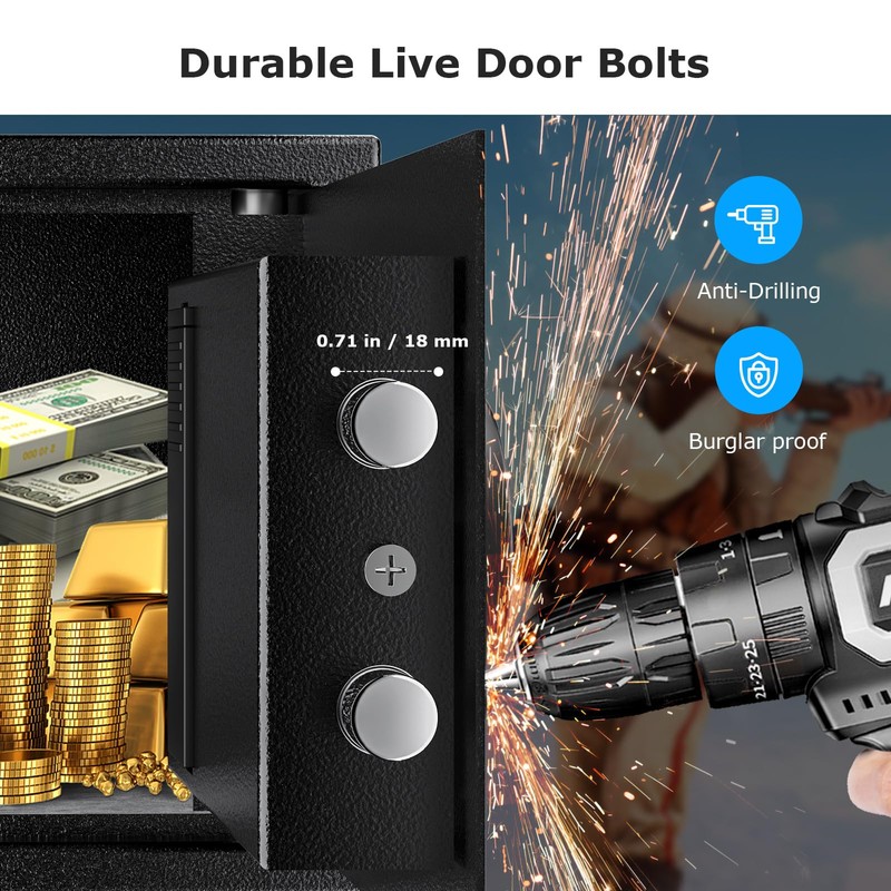 Bonsaii Safe Box with Electronic Keypad, Steel Security Lock Box