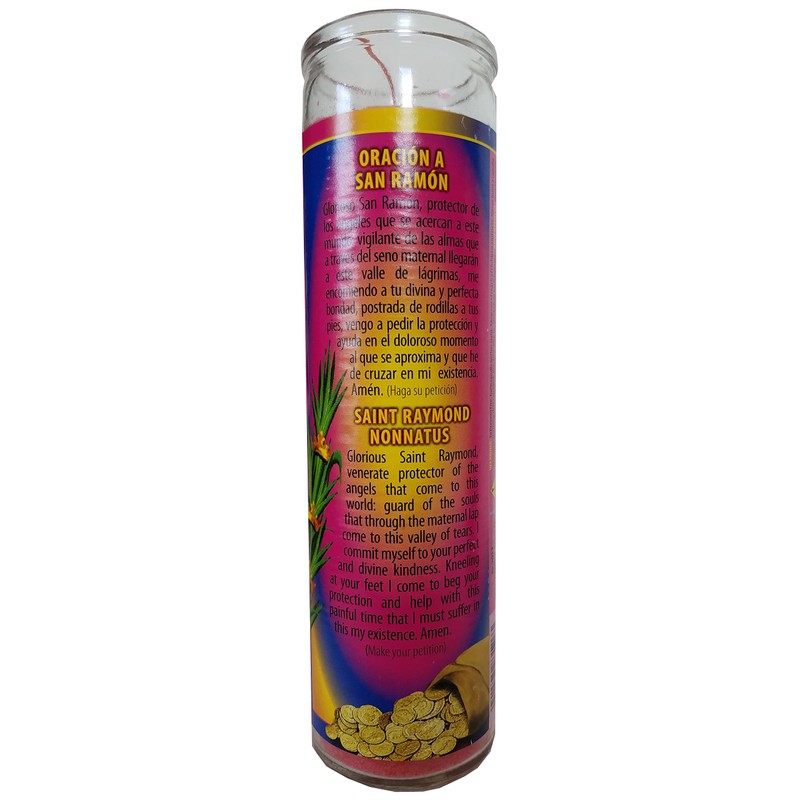 Staci19 Saint Raymond Nonnatus (San Ramon) Red Pillar Devotional Candle