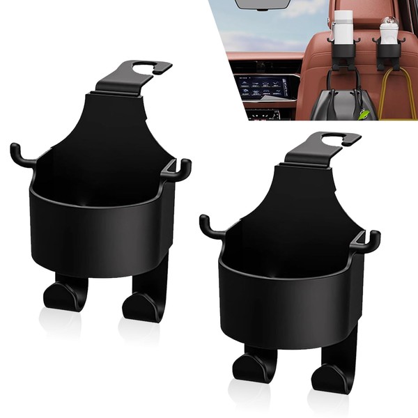 DYEKNEE 2 PCS Car Seat Headrest 3-in-1 Hook, Multi-Function Grab
