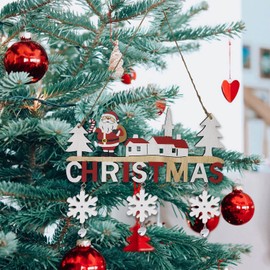 ALLY-MAGIC Wooden Christmas Decorations, Christmas Plaque Sign Door Hanging Sign, Christmas Santa Ornaments Ceiling Window Decorations for X-mas Home Room Indoor Outdoor Decor