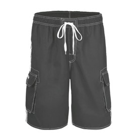 Nonwe Men's Summer Quick Dry Lightweight Swim Trunks Beach Shorts Gray 38