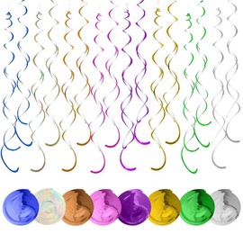 YSJCHEBS Pack of 48 Spiral Hanging Decorations, Colourful Decorations, Creative Decorations, Party Supplies, Party Scene Decorations, Reusable Decorations