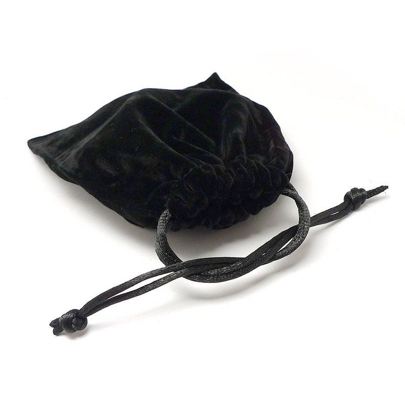 (SAJ) Velour Drawstring Bag Pouch Gift Wrapping Black (6.3 x