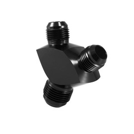 INFINAUTO Aluminum Alloy Y Shape Block Fitting Adapter Fuel Block Fitting 12AN to AN10 to AN10 Male Thread Black Stylish Design