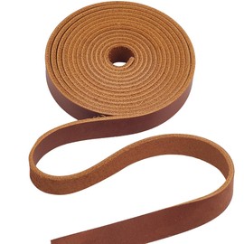 GORGECRAFT 2 m Genuine Flat Leather Cord 12.5 mm Wide Crazy Horse Leather Strips 1.8 mm Thick Full Grain Cowhide Strap Tanned Cowhide Cord for Belt Jewellery Making DIY Crafts Saddle Brown