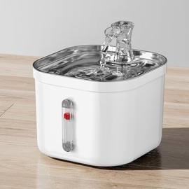 ANNAINUTC Cat Water Fountain, 2L/68oz Automatic Stainless Steel Pet Fountain Dog Water Dispenser with Replacement Filters & Ultra-Quiet Pump for Cats,Dogs,Multiple Pets