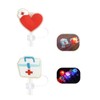 lmzyf 2Pcs Cute glitter Silicone Straw Covers Cap for 30