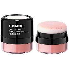 FOMIX Teak Pom Pom Mineral Cheek with Puff, High Gloss, Contour, Face, Blush Cushion, Soft, High Color, Lightweight, Breathable, Natural, Cosmetic, 05# Milk Tea