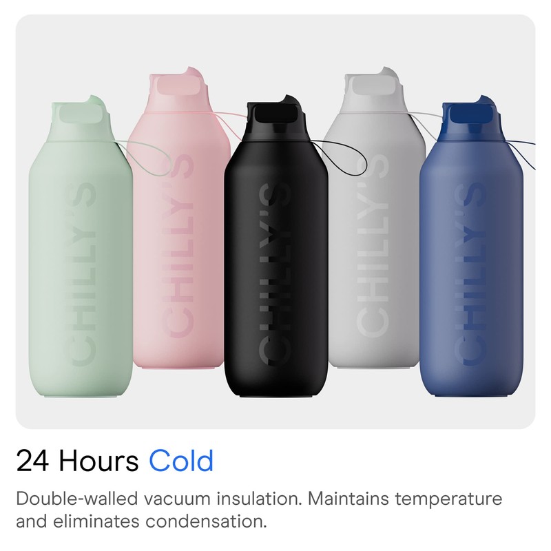 Chilly's Series 2 Flip Bottle, Thermos Flask with Sports Cap,