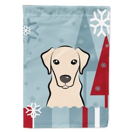 Caroline's Treasures BB1718GF Winter Holiday Yellow Labrador Garden Flag Mailbox Flag Decorative Yard Flag Banner Outside Patio Artwork Yard Flower Beds, Garden Size, Multicolor