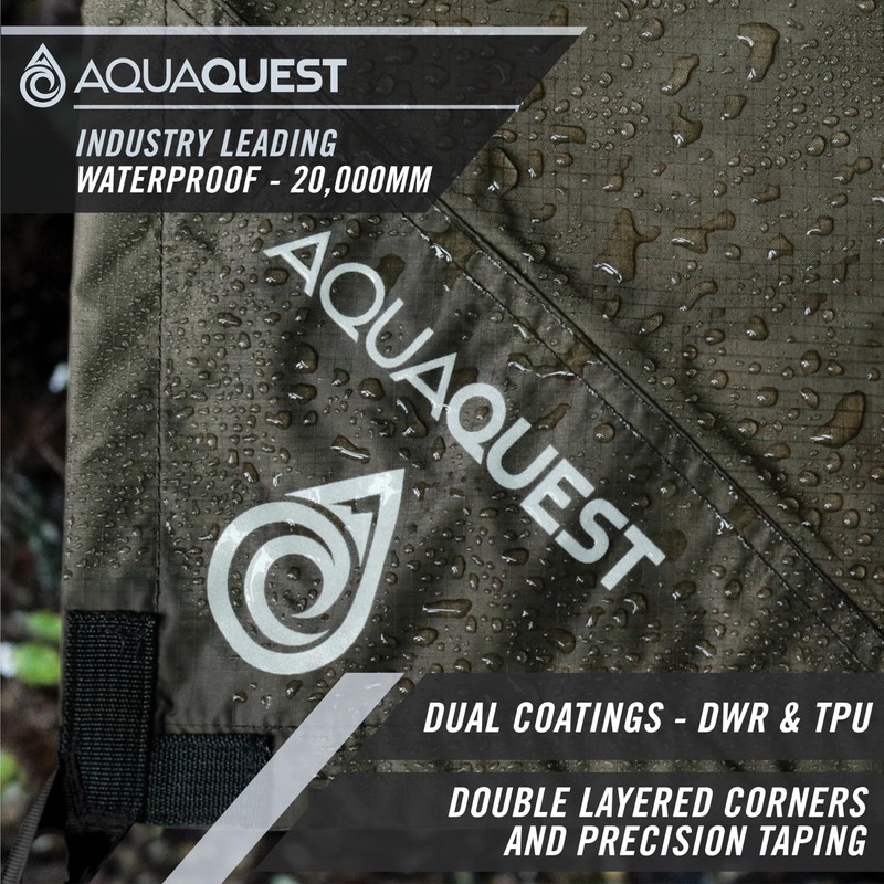 AquaQuest Defender Tarp – Heavy-Duty Waterproof (20,000 mm) Seam-Taped Rain