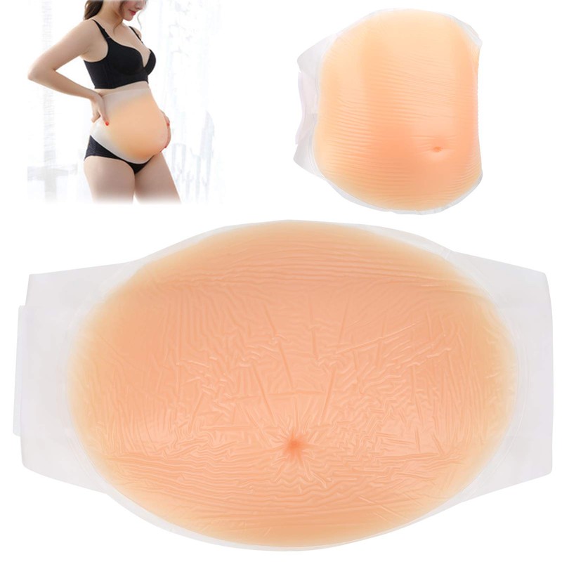 Fake Pregnancy, Silicone Artificial Pregnant Tummy with Straps, Fake Pregnancy