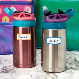 Avery Durable Kids Labels, .75" x 1.75", Water-Resistant Labels for Kids Gear, Permanent, Assorted Border Colors, 3-Pack, 180 Labels Total (31442)