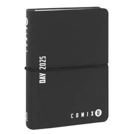 COMIX U Mini 2025 Daily Calendar 12 Months with Calendar, Planner, Space for Notes and Notes - 11 x 15.3 cm, Black/White