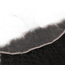 HD Lace Frontal 13 * 4"Ear to Ear Frontal Hair Weaves Pre Plucked Human Hair Full Lace Closure With Baby Hair Natural Color Kinky Straight 16"