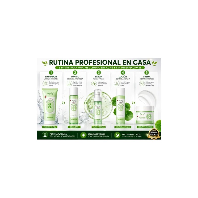 Kit Skincare Antiacné Vogirlog 5 Pasos Control Grasa
