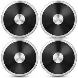 Wettarn 4pcs 1 kg Discus, Man Women Discus Track and Field Discuses Track and Field Equipment (Black)