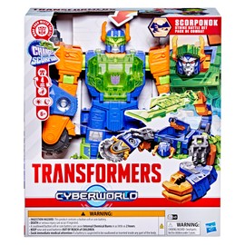 Transformers CYBERWORLD Scorponok Strike Battle Set, Converting Action Figure Playset with Lights and Sounds, Robot Toys for Boys and Girls, Kids, Ages 6+