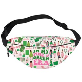 BWWKTOP Sorority Sisters Waist Bag Pink And Green Sorority Gift Sisterhood Belt Bag Sorority Greek Paraphernalia, Pink And Green-PB, Leisure