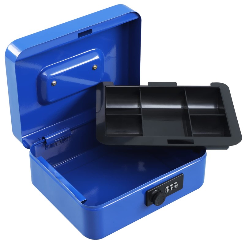xydled Steel Cash Box Safe with Combination Lock,Money Safe Box