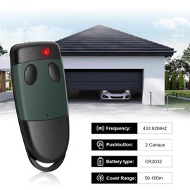 433.92MHz Remote Control Garage Door for Cardin S449 QZ2, S449 QZ1, 2 Channels, Rolling Code, Handheld Transmitter Remote Control for TXQ449100 TXQ449200 Replacement Remote Control Garage Door