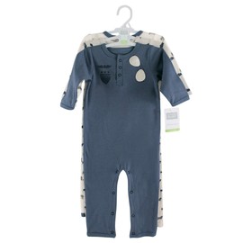 Hudson Baby Baby Cotton Union Suit, 3 Pack, Aviator, 6-9 Months
