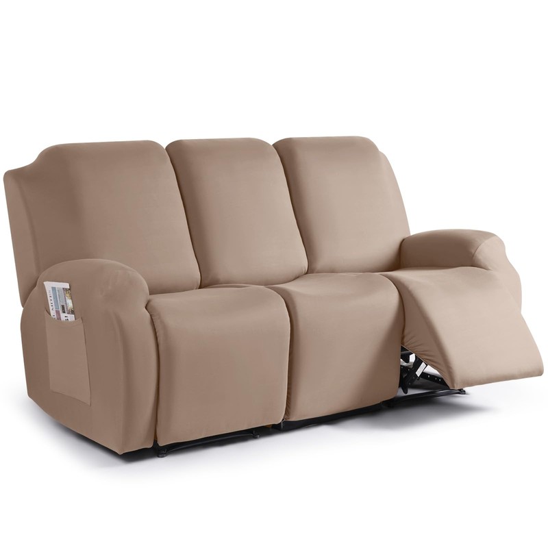 TAOCOCO Recliner Sofa Slipcover, 3 Pieces Polyester Fabric Stretch Sofa