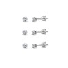 3-Pair Set Sterling Silver Cubic Zirconia 4mm Small Round Stud