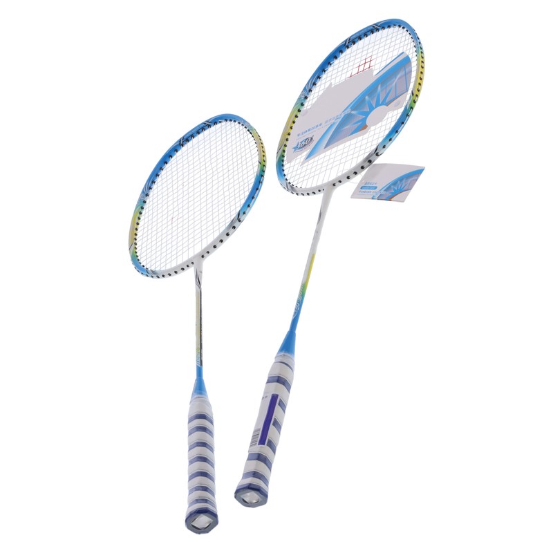 2 Player Badminton Racquets Set Lightweight Full Carbon Double Rackets