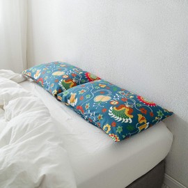 SUSYBAO Red Floral Pillow Cases King Size Set of 2 100% Cotton Tropical Botanical Pillowcases Envelope Closure End Sunflower Print Pillow Covers Decor Pillow Protectors Soft (2 Pack, 20 x 36 inch)