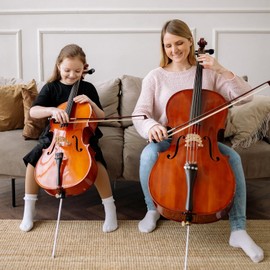 ADM 3/4 Size Student Cello Bow, Well Balanced Handmade Brazilwood Classic Cellos Bow Light Weight with Horsehair, Ebony Frog for Beginners