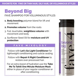 fave4 hair Travel Size Shampoo, Beyond Big for Volume, Big Styles & Lightweight Volume, 2 fl oz