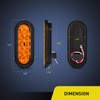 Nilight 6Inch Oval Trailer Tail Light with Flush Mount Grommets