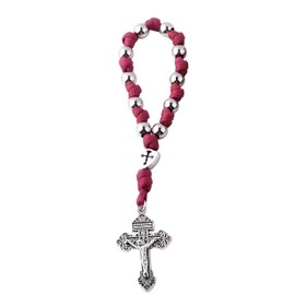 Intercession Paracord Decade Rosary (Red/Silver)