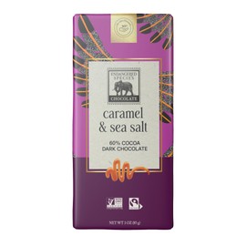 Endangered Species, Dark Chocolate Sea Salt Caramel Bar, 3 oz