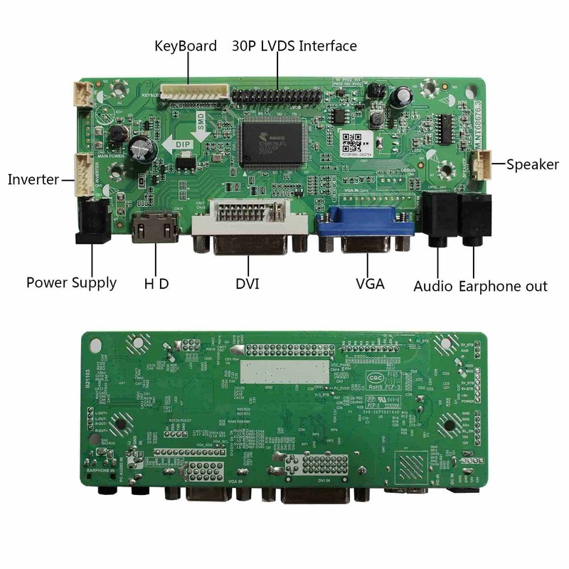 VSDISPLAY HD-MI VGA DVI LVDs Controller Card 40 Pin for