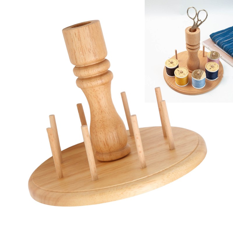 Wooden Thread Holder Rack 8 Spools Beech Wood Bobbin Holder