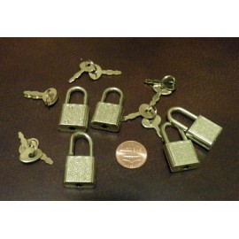 H.T.C. Lot of 3 - Mini BRASS Locks w/ Keys - Craft Boxes, Luggage/Suitca