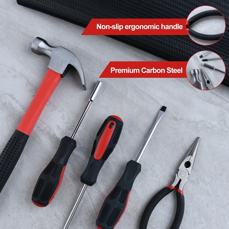 LEONTOOL 146 PCS Home Tool Kit with Hammer, Pliers, Wrenches,