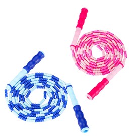ABINECS Jump Rope (Set of 2 Colors) for Men, Women, Kids, Soft Beads, Beaded Rope, Elementary School Students, Adults, Kids, Exercise, Beginners, Adjustable Length, Fitness, Training, Exercise, Weight