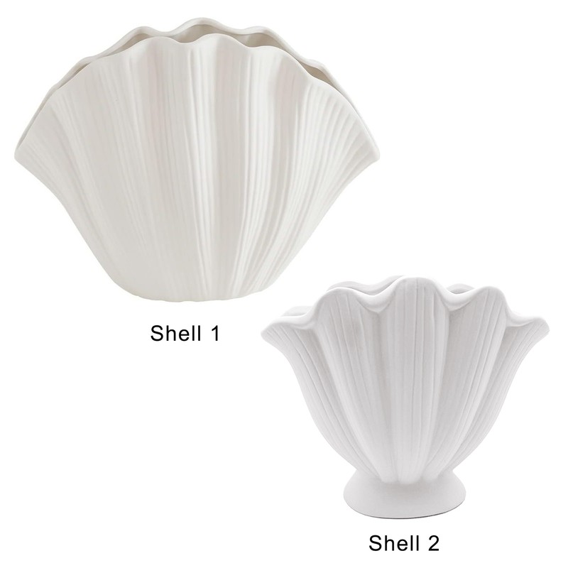 Shell Ceramic Vase Dried Flowers Handmade Vases for Home Decoration