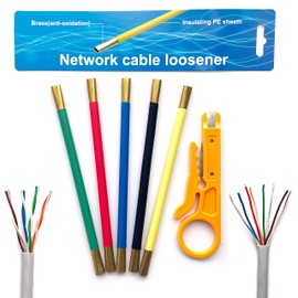 LIUJINCAN Untwist Tool for Twisted Pair Network Cables (CAT5/CAT6/CAT7 & RJ45) – Reduce Finger Fatigue, Speed Up Prep – Pro Brass Cable Separator for Network Technicians (Black, CAT5/6/7 Dual Headed)