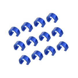 Partuto 12pcs Bicycle Brake Cable Clip C Style Clamp Aluminium Alloy Blue Replacement
