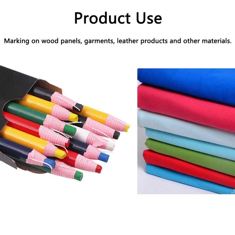 SagaSave (Blue & Green 24Pcs) Water-insoluble Dressmakers' Chalk Pencils, 12