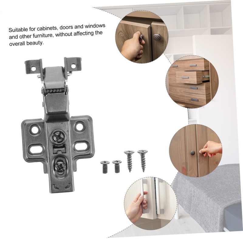 COHEALI 4pcs Silent Hydraulic Soft Close Cabinet Hinges for Aluminum