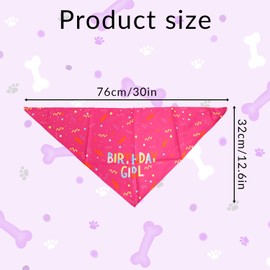 Tabanzhe Dog Birthday Bandana-Triangle Dog Scarf Birthday Girl Bandana for Small Medium Dogs Cats Pets Birthday Party Decorations Supplies(Pink)