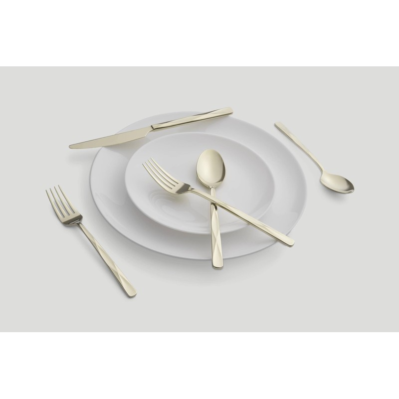 Cambridge Ayden Champagne Mirror Piece Flatware Set, 20 Count, Metallic