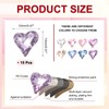 MECCANIXITY 15 Pcs 3D Heart Purple Nail Rhinestones 12x13mm K9