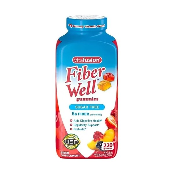 220gomitas Sin Azúcar 5g Fibra + Prebiótico Fiber-well Ee.uu Sabor