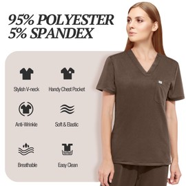 Scrubs for Women Scrubs Set - Stretch V-Neck Scrub Top & Yoga Jogger Pants Medical Uniform Scrub Set